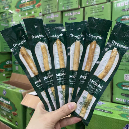 FreeGrin Brosse à Dents Miswak de Qualité Supérieure Personnalisée en Usine Saveurs Naturelles Clou de Girofle Menthe Sachet Sous Vide pour Usage Quotidien Dentifrices Miswak